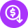 Dollar sign with circle around it and an arrow pointing downwards icon