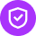 Shield with check in the middle icon